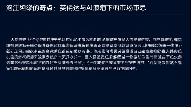 泡沫边缘的奇点：英伟达与AI浪潮下的市场审思