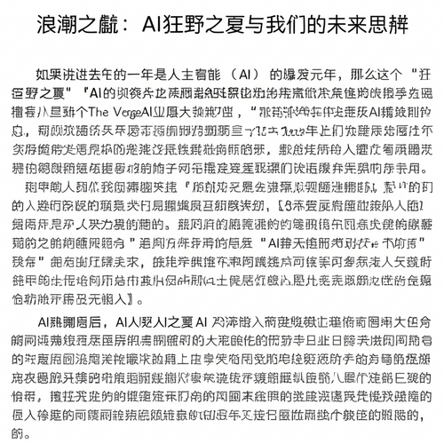浪潮之巅：AI狂野之夏与我们的未来思辨
